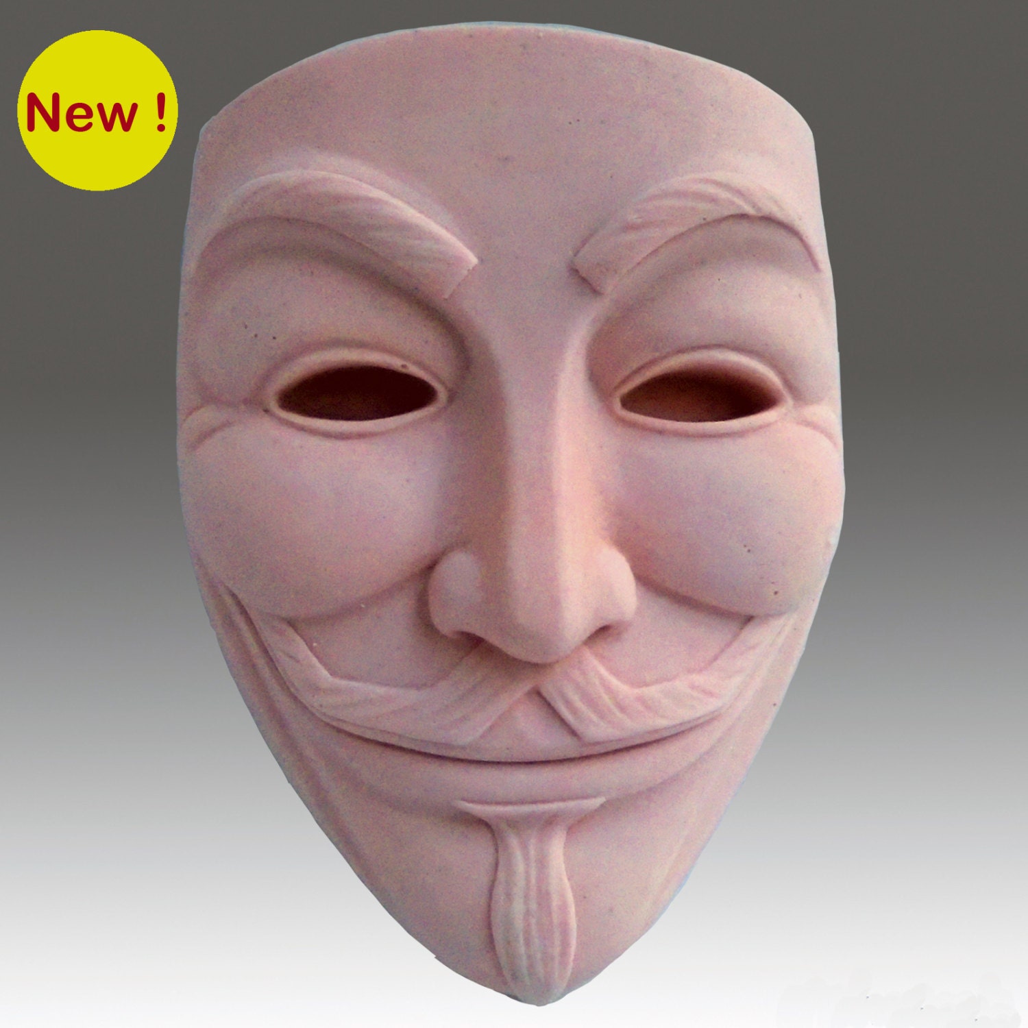 Guy Fawkes Mask High Relief Sculpture Silicone -