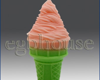 3D Silicone Soap/Candle Mold - Ice Cream Cone 2 - 2 parts assembled mold -from original designer and maker