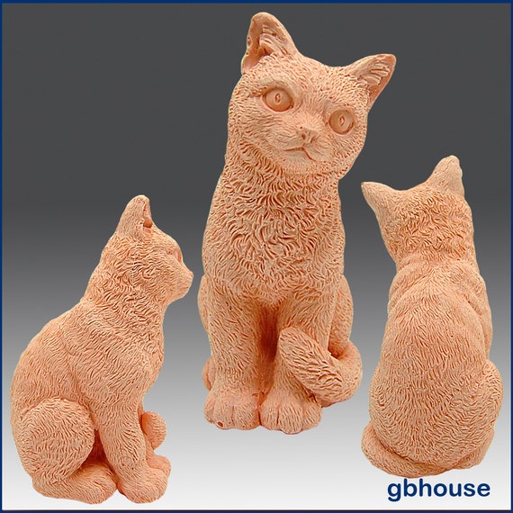3D Silicone Soap Mold Sitting Cat Free Shipping Etsy UK