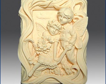 2D Silicone Soap/plaster/clay Mold - Almond Fairy Lovers