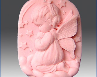2D Silicone Soap Mold - Praying Angel - Girl  - free shipping