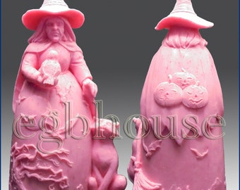 3D silicone Soap/polymer/clay/cold porcelain/candle mold-Witch -"Buy from the original designer and manufacturer. Say NO to copycats!"