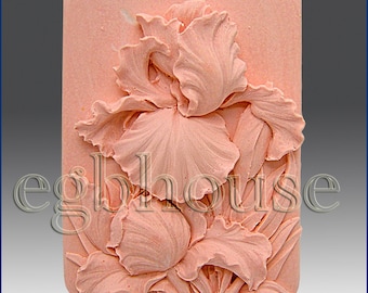 2D Silicone Soap/Polymer Clay/Cold Porcelain Clay/Plaster Mold- Ruffled Iris - from original designer n maker