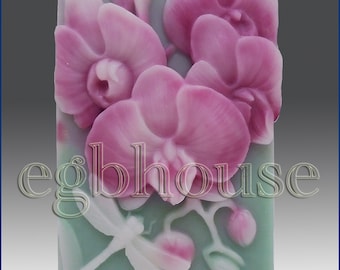 2D silicone Soap/polymer/clay/cold porcelain mold - Orchid - free shipping -"Buy only from the original designer