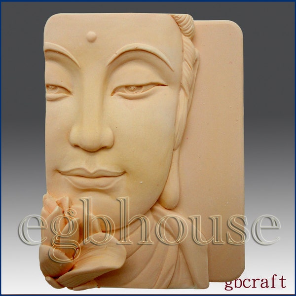 2D Silicone Soap Mold - Buddha Closeup w/Lotus  -Buy from Original Designer - Say no to copy cats