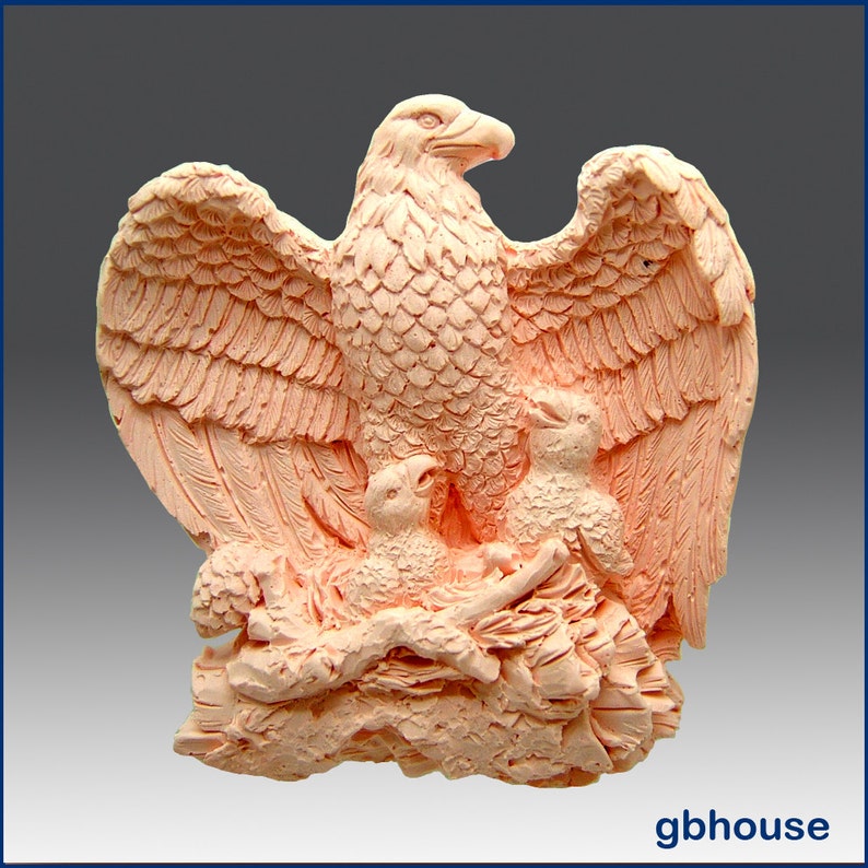 2D Silicone Soap Mold Oval Majestic Eagle With Chicks Etsy