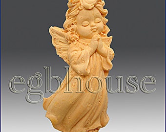 Silicone "Praying Angel Gavreel" Soap Candle embed Polymer clay push mold