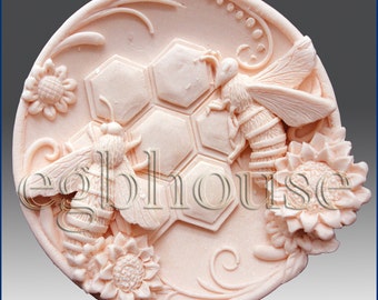 2D Silicone Soap Mold-Busy Bee Plate
