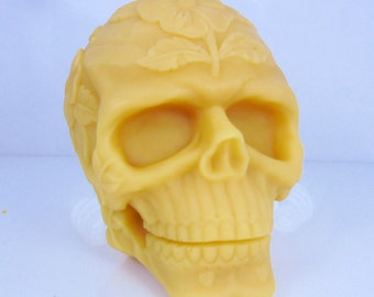 3d Natural Beeswax Skeleton Head Candle