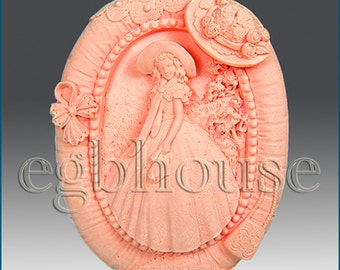 Dreaming Damsel - Detail of high relief sculpture - Silicone Soap/plaster/clay Mold - buy from original designer and maker