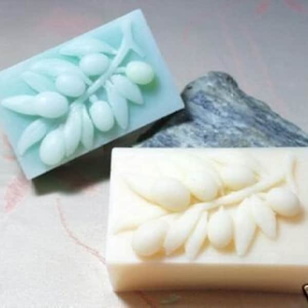 Olive Soap moule - détail de la Sculpture haut-relief - moule en Silicone de porcelaine savon/polymère/argile/froid