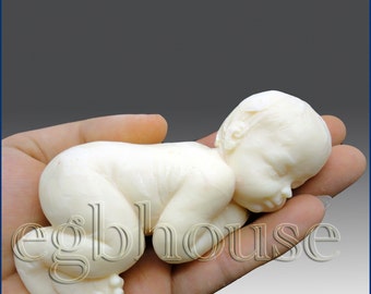 3D Silicone Soap Mold-Lifelike Baby Chloe(2 parts assembled mold)- Buy from Original Designer - Say no to copy cats