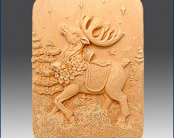 2D Silicone Soap Mold - Prancer the Reindeer