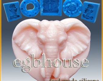 2D Silicone Soap Mold - I love Elephant - Free Shipping - buy from Original designer and maker