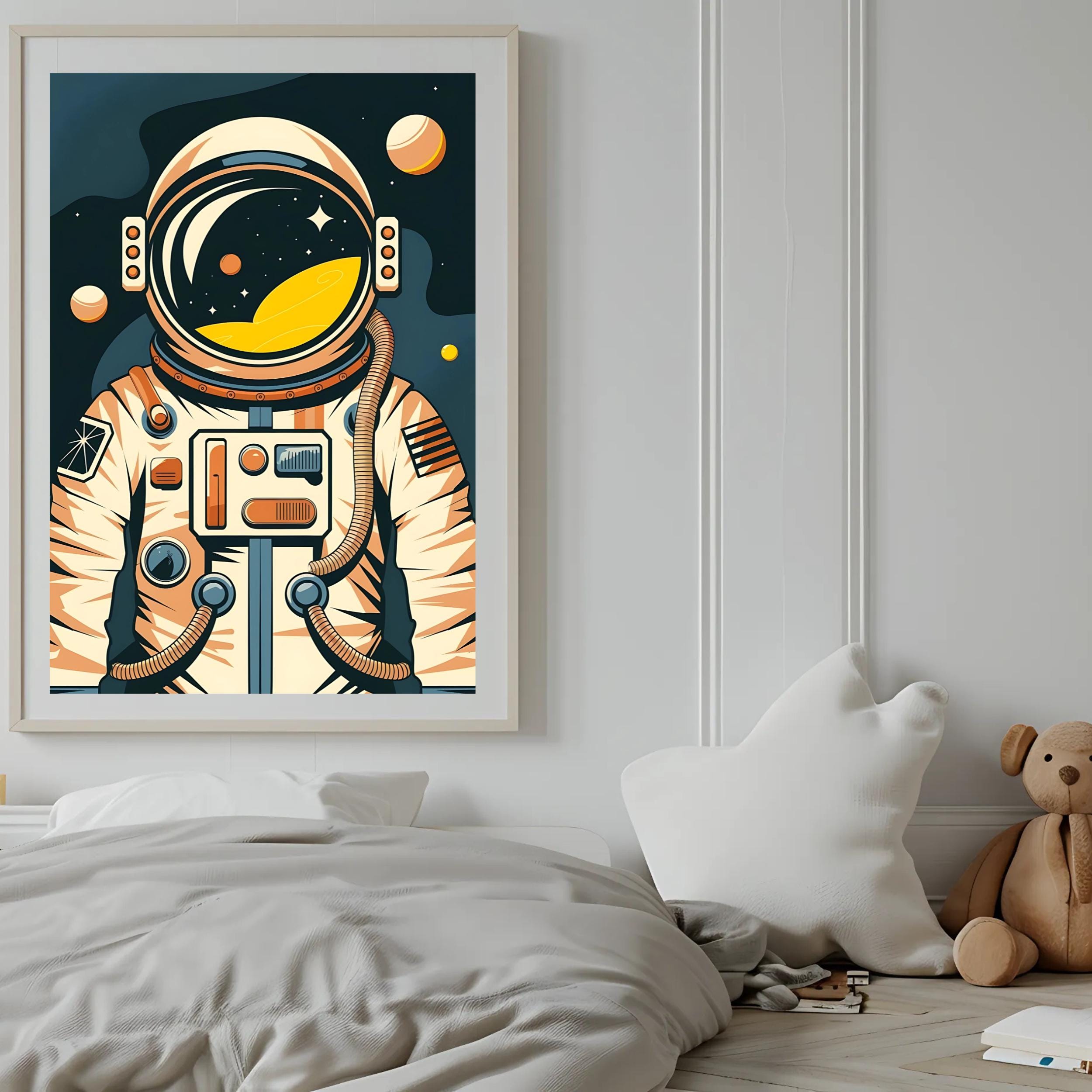 Space Nursery Wall Art Prints, Set of 3: Astronaut, Rocket (digital ...