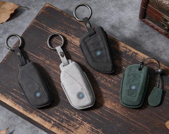Étui de protection personnalisé pour clé de voiture BMW Série 3/5/7, X1/X3/X5, M3/M5, G20/G30/F et i3, avec anneau porte-clés. Cadeau idéal pour une nouvelle voiture.