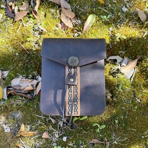 Sac viking en cuir vegan, style Renaissance médiévale, accessoires pour costumes de cosplay, GN et jeux de rôle.