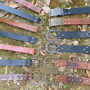 Renaissance Viking Belt, Medieval Vegan Leather Belt, Faire Medieval Viking LARP Cosplay Costumes, Renaissance Accessories