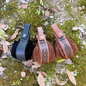 Vegan Leather Belt Pouch, Viking Bag Medieval Bag, Faire Medieval Viking LARP Cosplay Costumes, Renaissance Accessories
