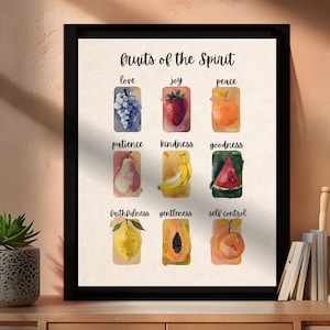 Fruit of the Spirit Framed Wall Art Christian Christmas Gift Fruits of the Spirit Christian Gifts Christmas Gifts Modern Christian Art