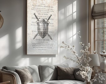 Impresión de la Armadura de Dios: Efesios 6, Decoración Cristiana para el Hogar (Descarga Digital)
