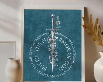 Impresión de la Armadura de Dios: Efesios 6, Decoración Cristiana para el Hogar (Descarga Digital)