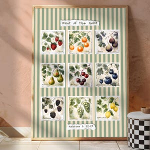 Fruit of the Spirit Framed Wall Art Christian Christmas Gift Fruits of the Spirit Christian Gifts Christmas Gifts Modern Christian Art