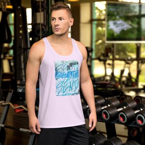 Männer / Nonbinary Rock Klettern Tank Top: Senden Sie Zug, Pink
