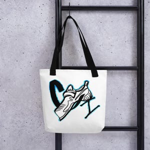 ロッククライミングトートバッグ。耐久性のある再利用可能なショッピングバッグ。ユニークなグラフィックアートのキャリーオン。毎日使えるショルダーバッグ。クライマーへのスタイリッシュなギフト。
