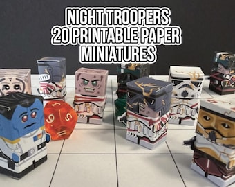 The Night Trooper Army: 28mm Paper Miniature Army (20 Figures)