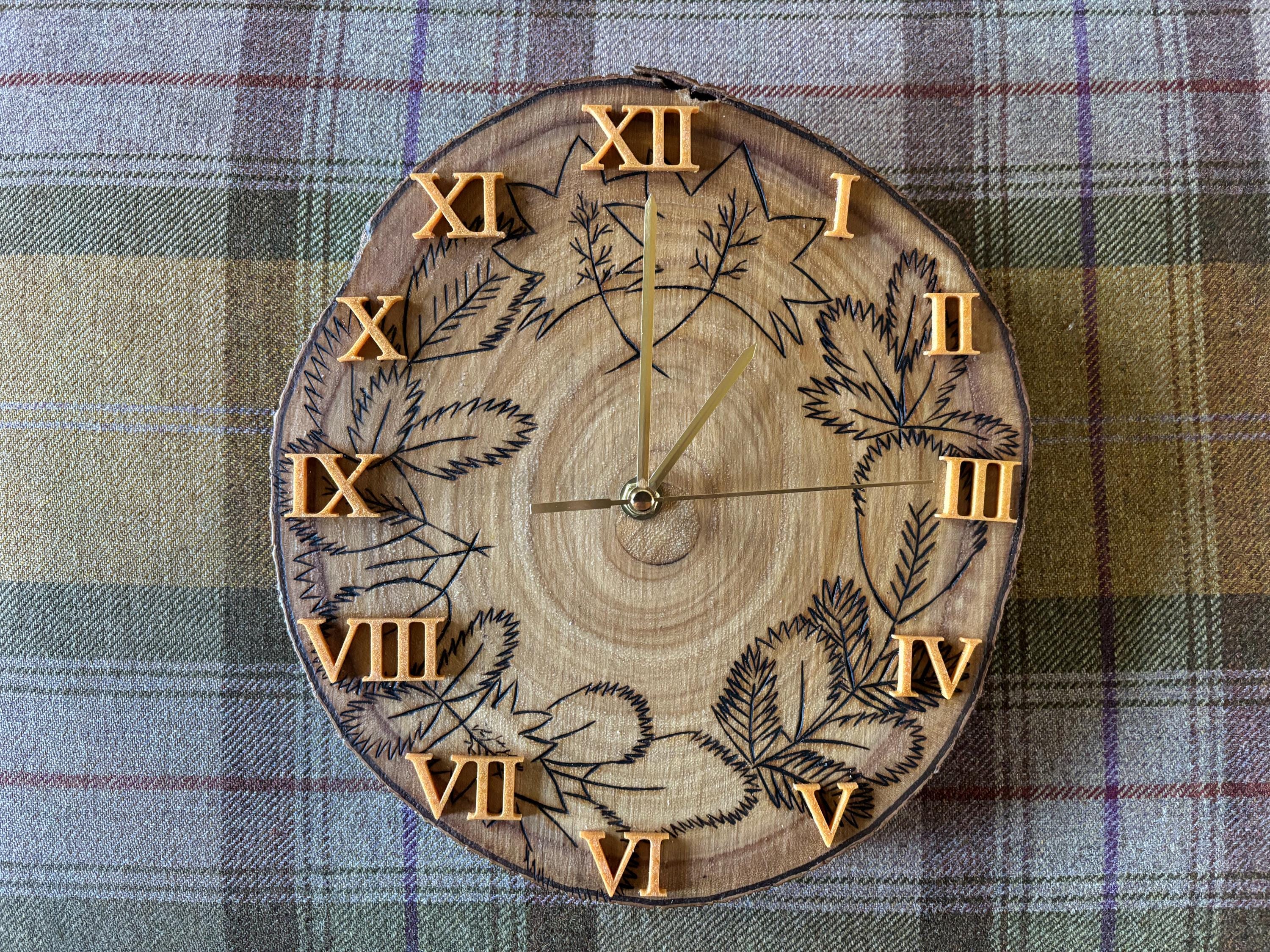 ハンドメイド ウッドバーニング 時計 ウッドバーニング ハンドメイド 