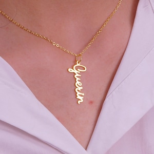 18K Gold Plated Name Necklace, Dainty Minimalist Name Necklace,Personalized Minimalist Name Necklace,Custom Name Jewelry,Mother&#39;s Day Gift