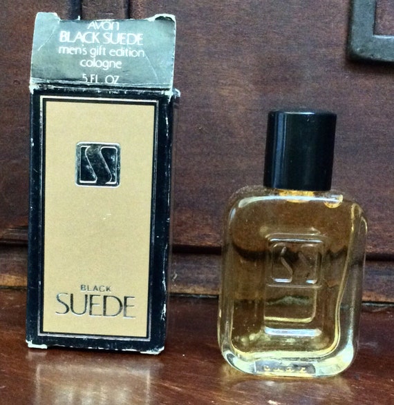 Vintage 1980s Avon Black Suede Mens Cologne .5 Fl. Oz. Etsy