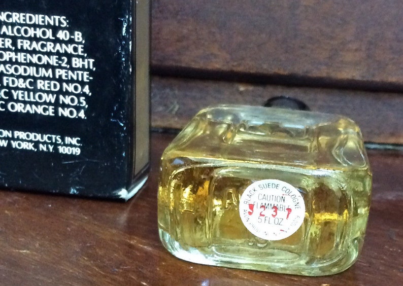Vintage 1980s Avon Black Suede Mens Cologne .5 Fl. Oz. Etsy
