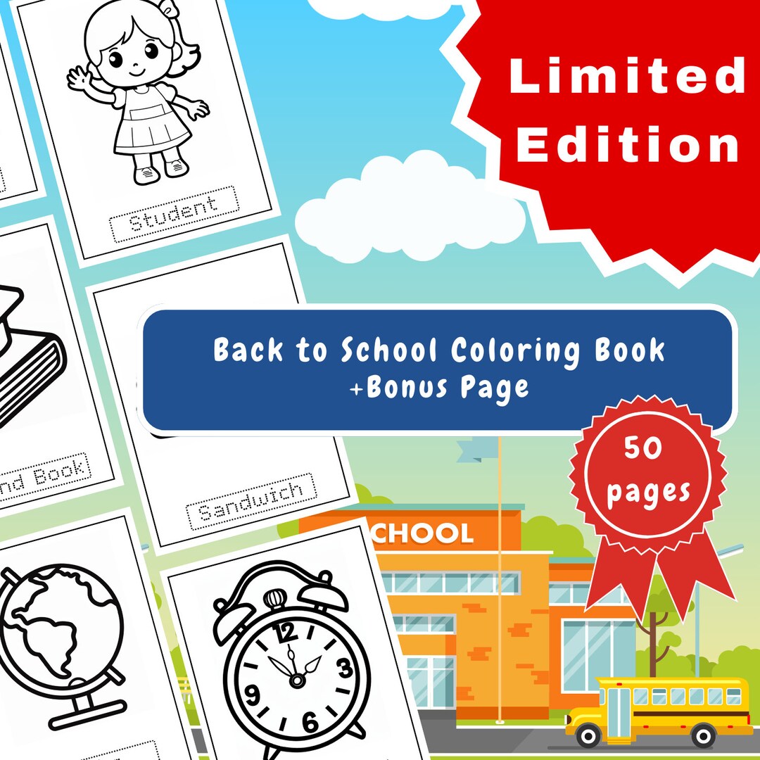 50 Printable School Pages for Kids, Toodlers Busy Book, Printable ...