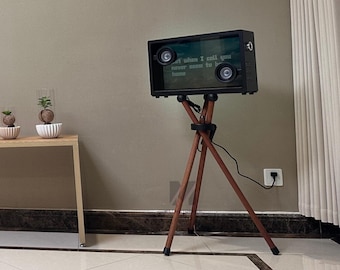 Tall and Bookshelf Speaker Stand,Handmade Solid Walnut Speaker Tripod,Wooden speaker stands,Speaker Stand Set,Home Decoration,Black walnut