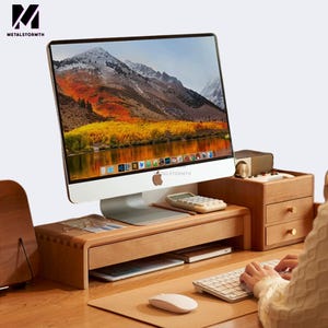 Wood Monitor Stand, Solid Wood Stand, Desk Shelf, Laptop Stand,Monitor Stand - Monitor Riser,  Speaker Stand, Desk Accessories, Wooden Stand