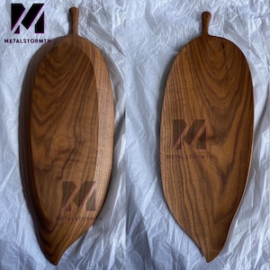 Handmade Leaf Tray,Solid Wood Fruit Dish, Tea Tray, Dessert Dinner Plate, Rustic Tableware Set for Home,Housewarming Gift,Coffee Table Decor