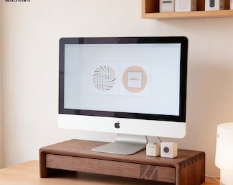 Wood Monitor Stand, Solid Wood Stand, Desk Shelf, Laptop Stand,Monitor Stand - Monitor Riser,  Speaker Stand, Desk Accessories, Wooden Stand
