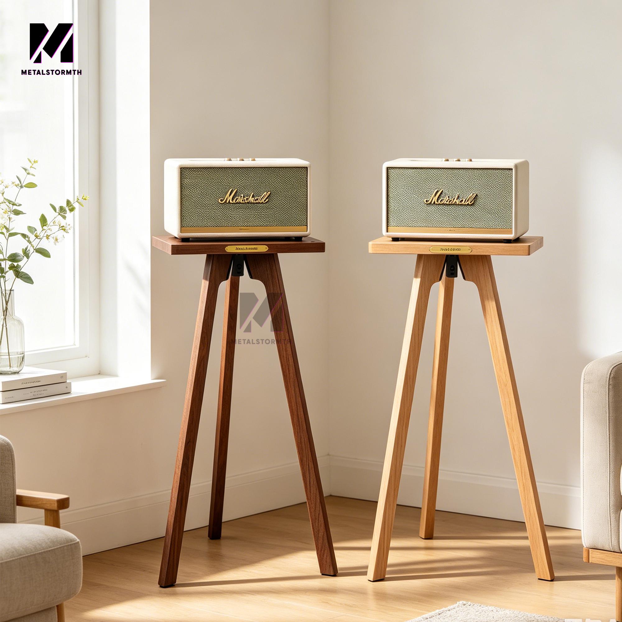 Marshall Woburn スピーカースタンド 三脚式木製ウォールナット Solid Wood Speaker Stand for Marshall Acton/stanmore/woburn, Anti