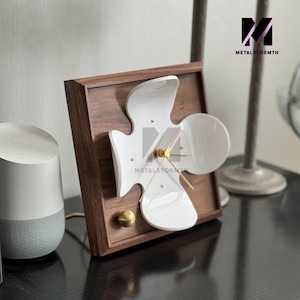 Handcrafted Walnut Wood Table Clock,Office Desk clock,Wood table clock,Unique clock Desk, accessories Oak wood clock, Christmas gift for him
