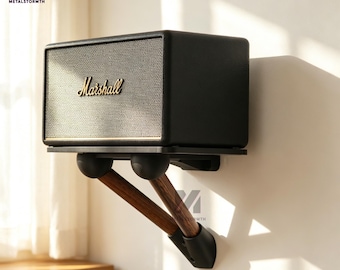 Solid wood speaker wall mount,Wooden speaker stands,Speaker Stand Set,Tall and Bookshelf Speaker Stand,Handmade Solid Walnut Speaker Tripod