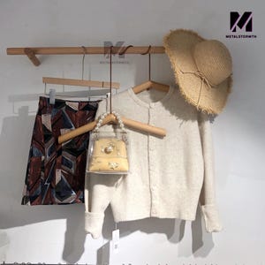Modern Solid Walnut Wood Coat Rack,Wooden Towel Holder, Magnetic Hook Rack,Decor Space Saving,Multifunctional Wall Coat Hat Towel Storage