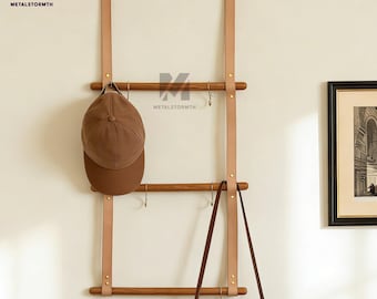 Entryway Storage,Beech Wood Piano Coat Rack, Space Saving Flip Down Magnetic Hook Rack for Coat Hat Towel,Multifunctional Wall Organizer