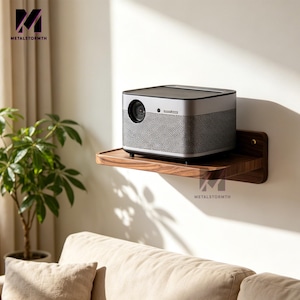 Solid Wood Floating Wall Shelf,Projector Stand,Wall Mounted Speaker Tray,Home Theater Storage Shelf for Audio,Video Devices,Speaker Stand