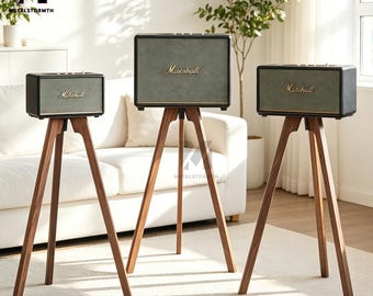 Solid Wood Speaker Stand for Marshall,Floor Speaker Stand Compatible with Marshall Acton Stanmore Woburn 3rd Gen,Vintage Wooden SpeakerMount