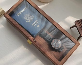 Everyday Carry,Engraved Wood Drawer Watch Box Organizer, Nightstand Organizer for Men,Personalized Premium,Compartments Storage,storage box