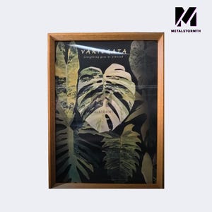 Panorama Blumen Kunstdruck, Horizontale Blumen Wand Kunst, Große Dunkle Wildheit Wand Kunst, Botanische Wand Kunst Gerahmt, Über Bett Dekor, Geschenk