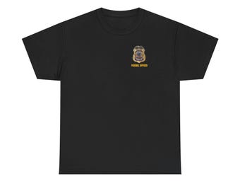 T-shirt d'officier fédéral de police VA - Chemise unisexe en coton épais, Cadeau pour les forces de l'ordre, Vêtements grande taille, Vêtements d'officier de police, Vêtements décontractés