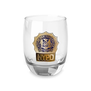 NYPD Detective Whiskey Glass: Police Officer Gift, Unique Barware